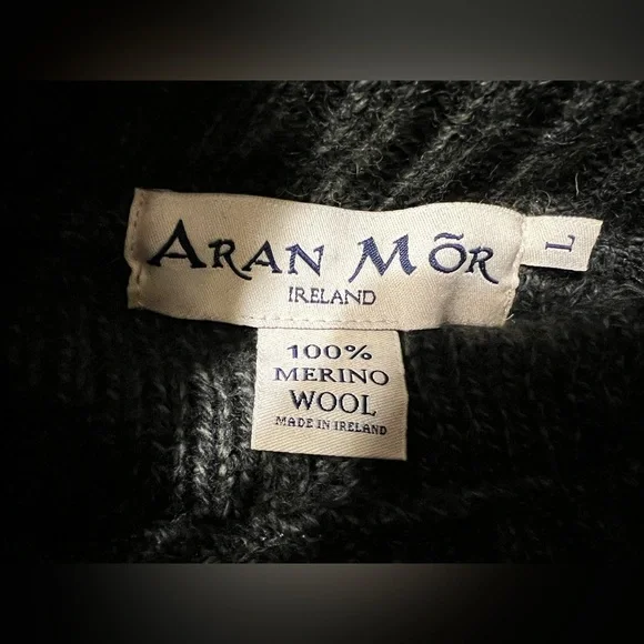 Aran Mor Wool Classic Cable Turtleneck Knit Sweater - Picture 3 of 4